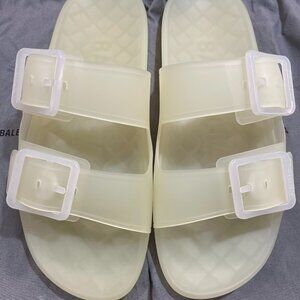 BALENCIAGA  Men's Size 44 (US 11) Mallorca Slide Sandal - Clear White